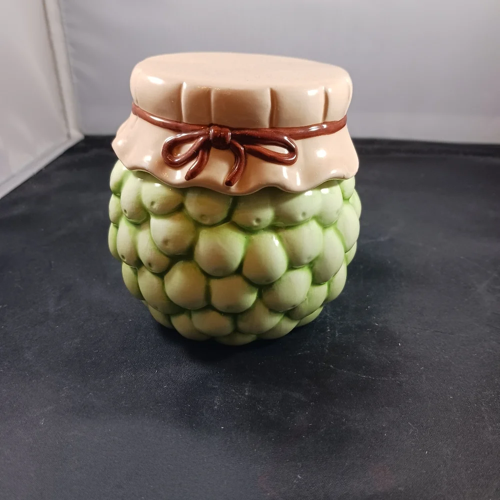 Vintage Green Grapes Lidden Honey/Sugar/Jam Small Jar